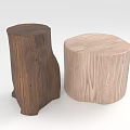 Natural Plant Trunks As Decorative Stumps In Brown And Beige Tones With Wood Grain