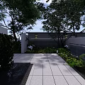 Outdoor Garden Landscape With Lush Greenery Relaxing Seating Area Fire Pit And Bar Counter