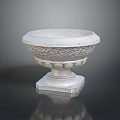 Decorative Stone Planter With Carved Patterns For Indoor Outdoor Green Plants