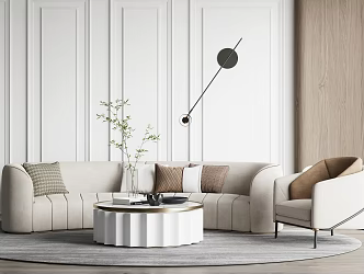 Modern sofa coffee table combination 3d model