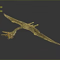 Realistic Pterosaur Flying Reptile With Orange Beak And Spread Wings 3D Rendering
