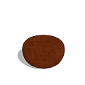 Modern Brown Round Upholstered Ottoman With Stitched Design For Living Room
