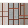 Decorative Wall Paneling With Wooden Frames Grid Pattern And Textured Panels Design 3d model