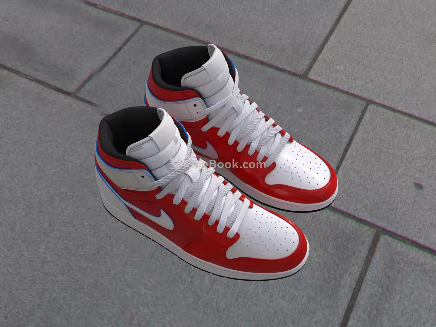 a pair of sneaker 3d model