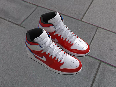 a pair of sneaker 3d model