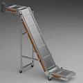 Portable Tilted Conveyor With Metal Frame And Wheels For Household Goods Transport