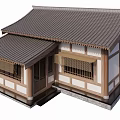 Traditional Rural Self Built House With Tile Roof Wooden Structure And Windows