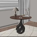 Elegant Retro Round Wooden Side Table With Unique Spiral Base For Cozy Sunlit Home Decor
