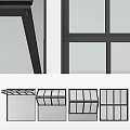 Modern Skylight And Window Designs With Black Frames And Glass Panels 3d model