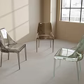 Transparent Modern Leisure Chairs In Various Colors For Bright Room With Window