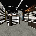 Modern Supermarket Department Store Interior With Shelves Products And Checkout Counter