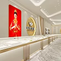 Luxury Jewelry Store Interior With Glass Display Counters And Elegant Decorative Elements 3d model