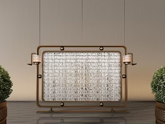 Miloti Modern Glass Screen Metal Screen Partition Combination 3d model