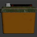 Car Battery With Orange Green Casing Black Top Cover Silver Terminals And Lightning Symbol