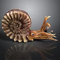 Intricate Handcrafted Ammonite Sculpture With Detailed Tentacles And Artistic Shell Design