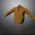 Orange Casual Jacket With Zipper Closure And Front Pockets Design 3d model