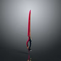 Red And Gold Long Blade Weapon With Modern Design And Shiny Finish