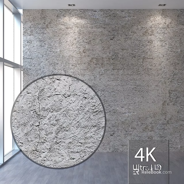 Textured Interior Wall Component With 4K Detail And Concrete Surface Texture 3d model 