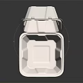 White Disposable Takeout Food Container With Open Lid And Divided Compartments 3d model