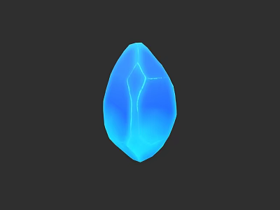Unique Statement Elegant Glossy Vibrant Blue Teardrop Shaped Cracked Gemstone Jewelry 3d model