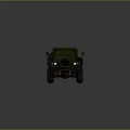 Vintage Green Military Truck With Open Cargo Bed And Large Wheels