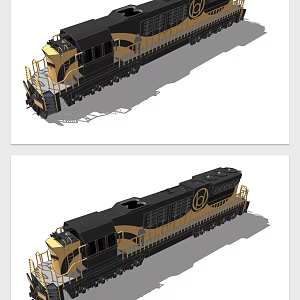 Modern train locomotive train 3d model