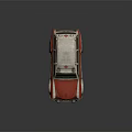 Vintage White And Red Ambulance With Red Cross Symbol And Roof Lights