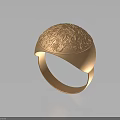 Intricately Carved Copper Ring With Mythical Character And Creature Engraved Details