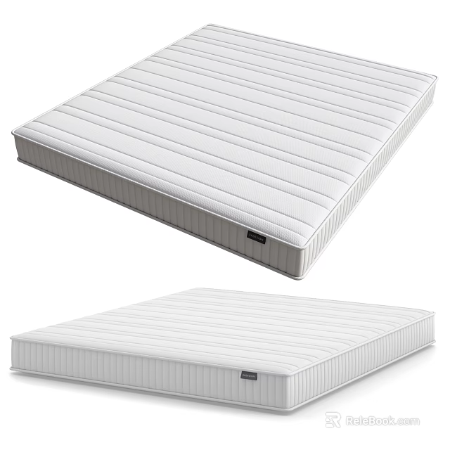 White Striped Mattress Design With Comfortable Supportive Layers And Quality Build 3d model 
