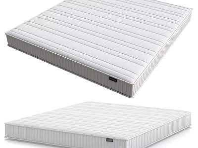 White Striped Mattress Design With Comfortable Supportive Layers And Quality Build 3d model