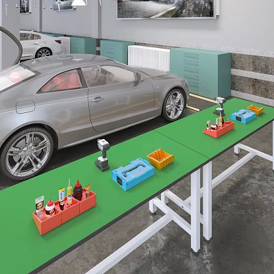 Modern workbench repair workshop 3d model