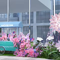Nature One Everyday Design Photo Check-in Spot With Green Notebook 3D Lotus Bee And Plants