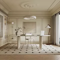 French Cream Style Study 3d model