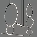 Modern Geometric Chandeliers with Sleek Metal Lines Circular Diamond Oval Shapes for Contemporary Home Decor