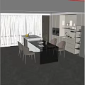 Elegant Modern Bar Counter Area With Glass Tabletop And Leather Seated Chairs