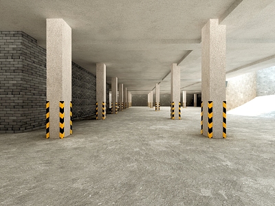 modern underground garage 3d model