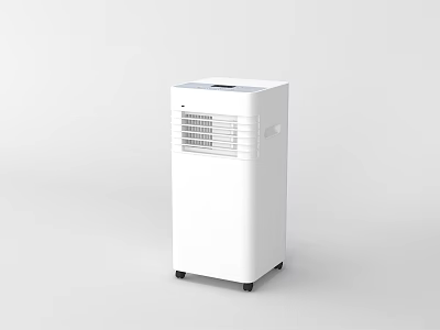 White Upright Air Cooler Fan With Portable Design And Rolling Wheels For Indoor Cooling 3d model