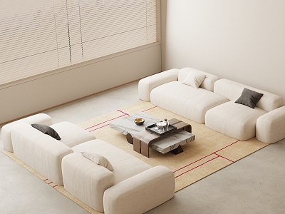 Modern Sofa Coffee Table Combination Sofa Combination 3d model