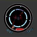 Woman Interacting With Floating Holographic Data Screens On Circular Tech Platform