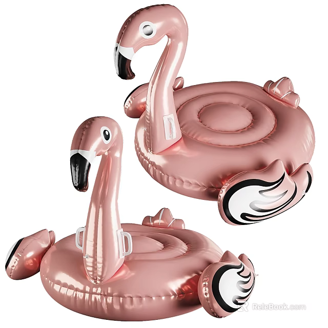 Pink Flamingo Shaped Inflatable Pool Floats 3d model 