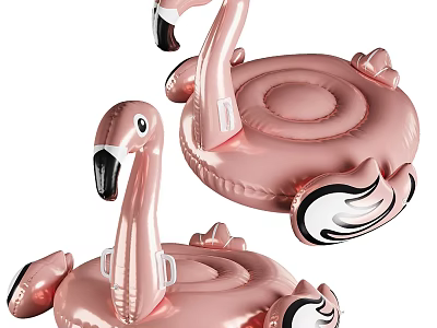 Pink Flamingo Shaped Inflatable Pool Floats 3d model