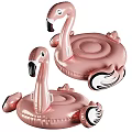 Pink Flamingo Shaped Inflatable Pool Floats 3d model