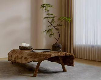 Quiet Original Wood Tea Table Middle Ancient Square Tea Table 3d model
