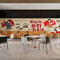 Modern Restaurant Interior With Orange Chairs Metal Tables And Digital Menu Screens