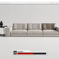 Modern three-seat sofa multiplayer sofa 3d model