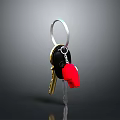Hardware Tools Keychain With Metal Ring Keys And Red House Charm