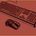 Ergonomic Wired Computer Keyboard And Blue Mouse With LED Lights For Gaming Use