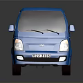Blue Small Pickup Truck With Open Bed Cab And Shiny Silver Wheels
