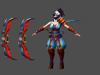 Modern Game Role Game Female Assassin 3d model