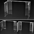 Modern Glass Swing Door Design With Metal Frame And Handles For Interior